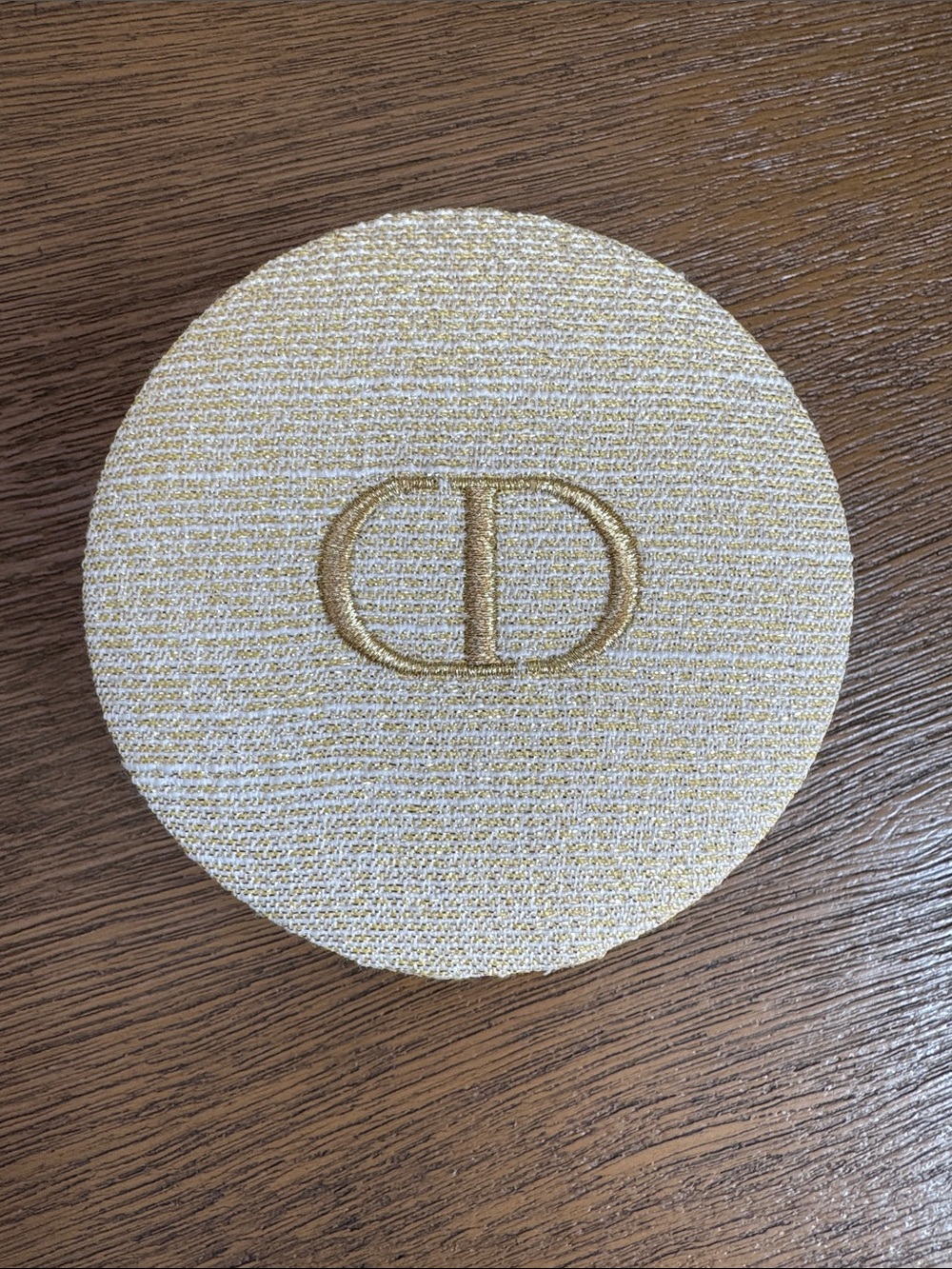 Like new! DIOR Gold Embroidered CD Logo Jewelry Case